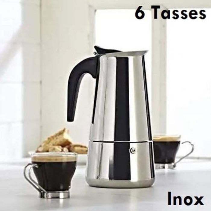 Cafetière Inox 6 tasses Machine manuelle préparation café