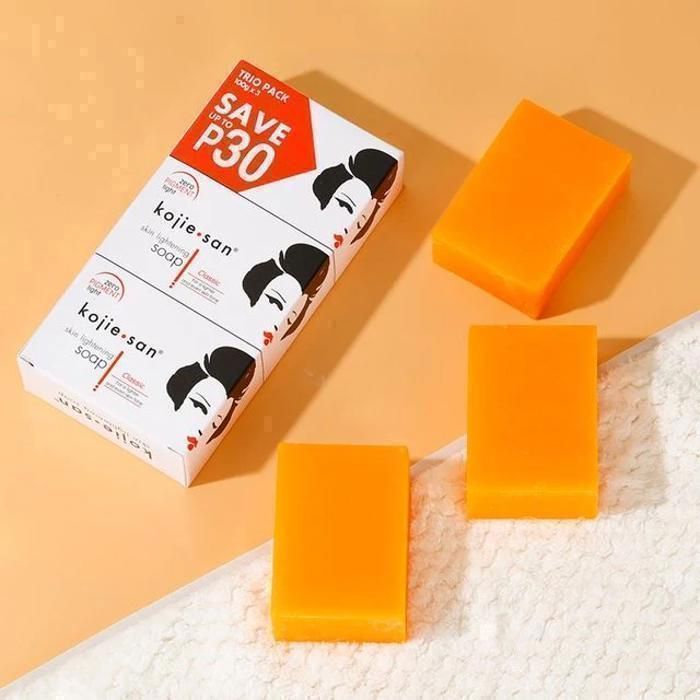 Savon éclaircissant - Kojie San - Set de 3 Pièces - 300g - Sans parabène - Pour tous types de peau