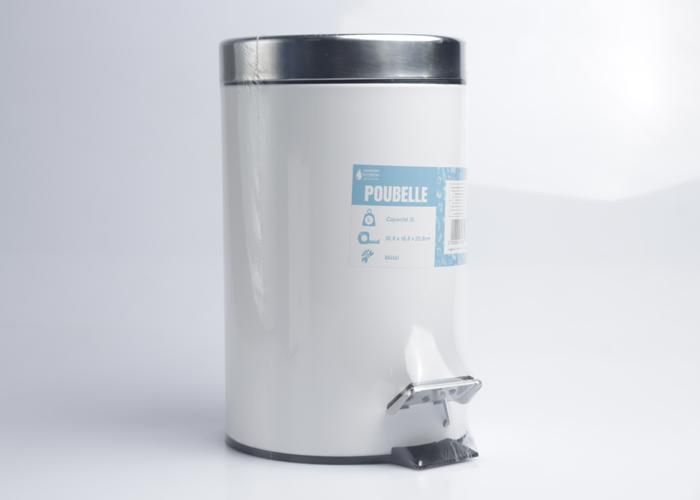 Poubelle à pédale - GENERIC - 11051-B - 3L - Blanc - Design moderne