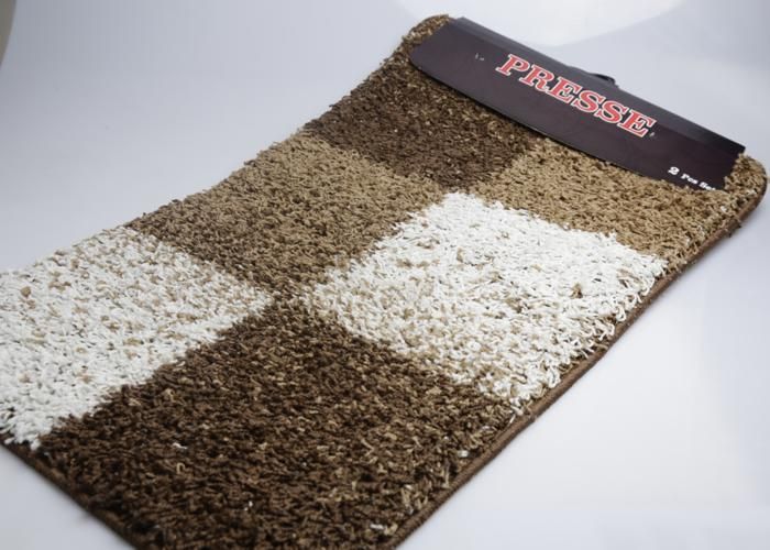 Tapis de Salle de Bain - GENERIC - 2 Pièces - 50x80 cm et 50x40 cm - Marron - Lavable