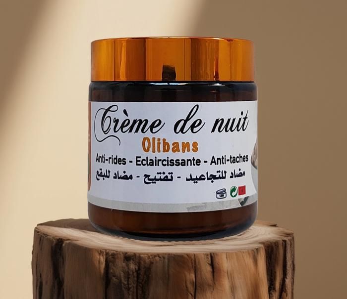 Crème de nuit - Oliban - Anti rides - Éclaircissement de la peau - Anti-taches - Hypoallergénique