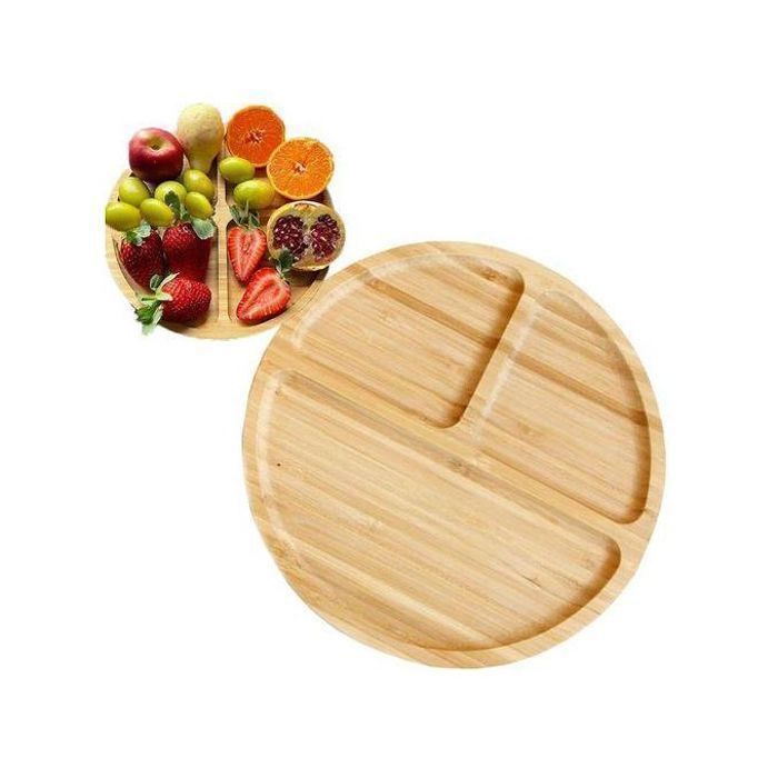 Planche de Présentation - Bambou - Ronde 25 cm - Plateau compartimenté - Design contemporain - Durable