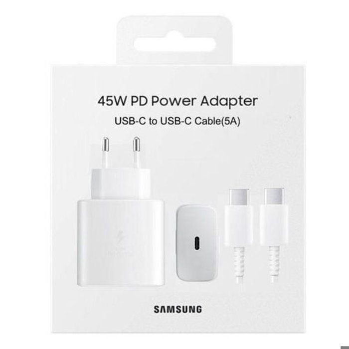 Chargeur Super Fast 45W S21/S22/S23/S24 ULTRA blanc Compatible fast charge iphone 16 et 17