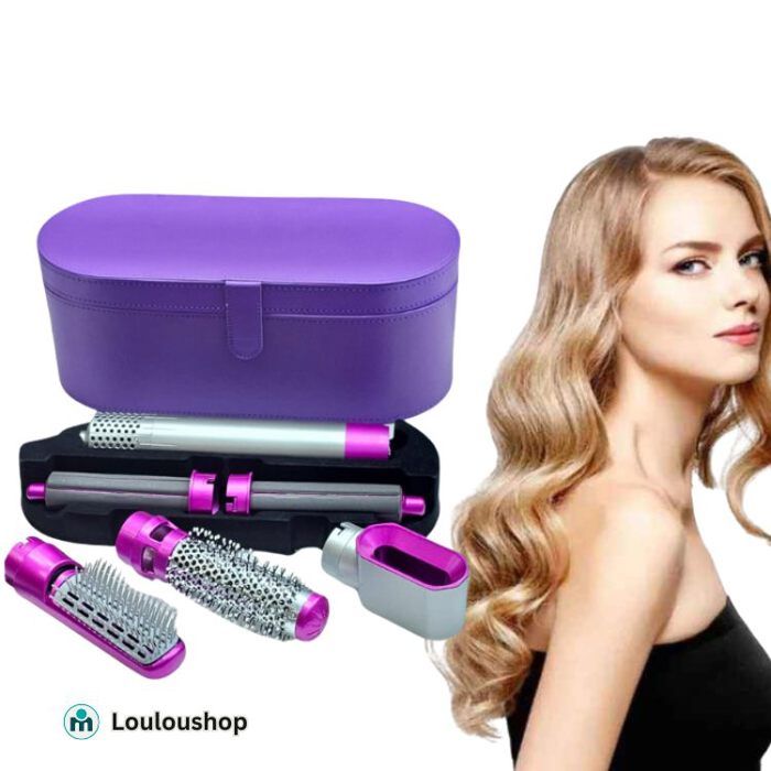 Brosse Séche cheveux 5 in 1 air chaud multifonctions électrique avec une boite