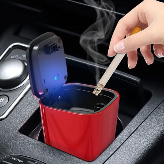 Cendrier de voiture de haute qualité avec lumières,Rouge,Cendrier Voiture avec indicateur Sans Fumée
