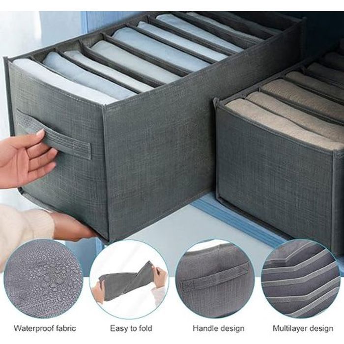 Boîte de rangement - Non tissé - Pliable - Lavable - Pour vêtements, soutien-gorge, chaussettes