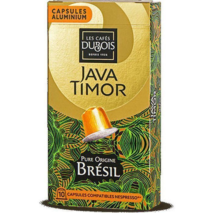 Capsules JAVA TIMOR PURE ORIGINE BRÉSIL - Boite de 10