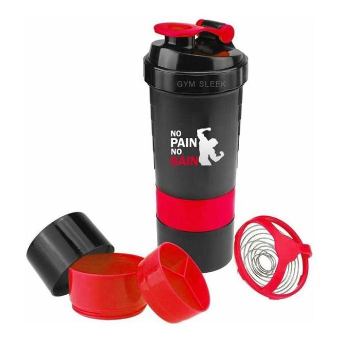 Shaker à protéines plusieurs compartiments à poudre anti-fuite - Sans BPA