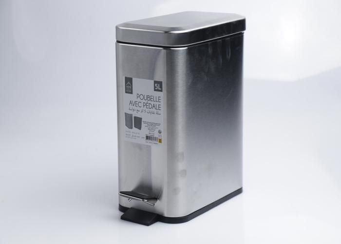 Poubelle 5L - HOME DECO FACTORY - A1/M6 - Gris - Pratique - Hygiénique