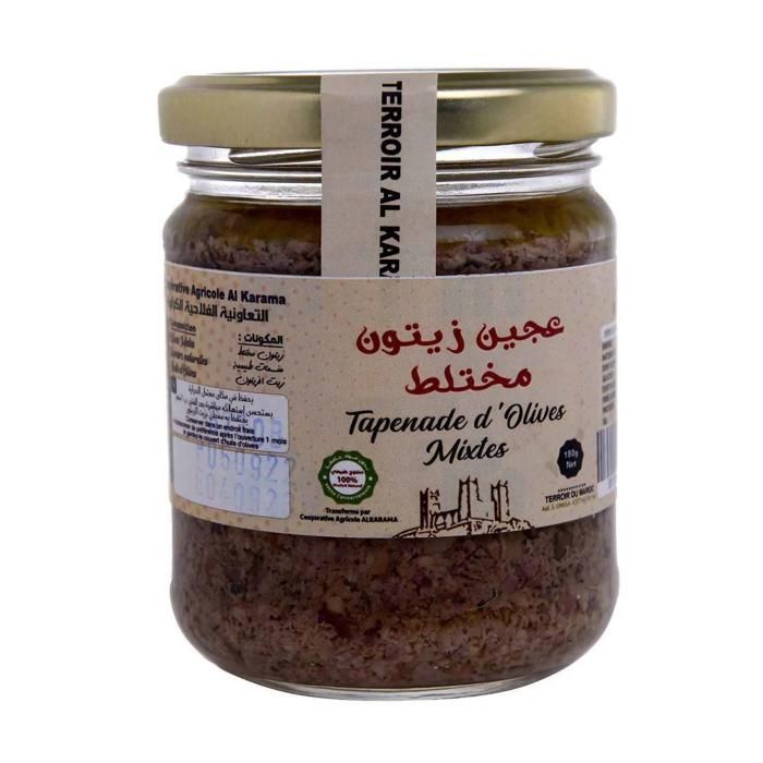 Tapenade d'Olives Mixtes pot en verre 180g - TERROIR AL KARAMA