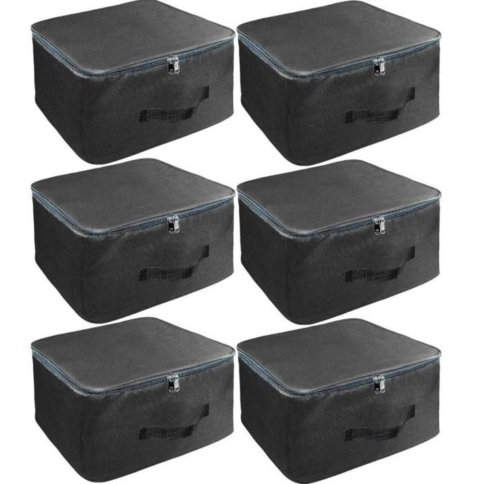 Sacs de rangement - MARQUE - Lot de 6 - Nylon - Noir - 38 x 35 x 25 cm