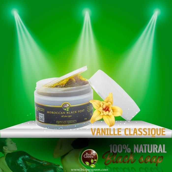 Savon noir BIO - Sabone béldi - Vanille classique - 150g - Exfoliant - Hydratant