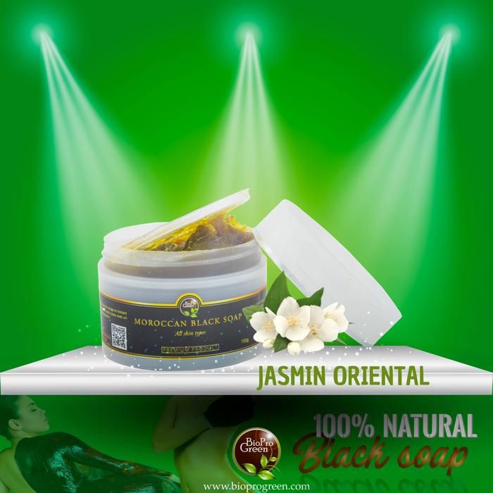 Savon noir BIO - Sabone béldi - Jasmin oriental - 150g - Exfoliant - Hydratant