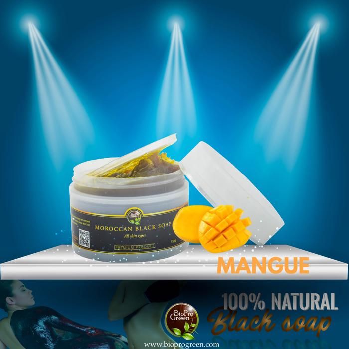 Savon noir BIO - Sabone béldi - Mangue - 150g - Exfoliant - Hydratant