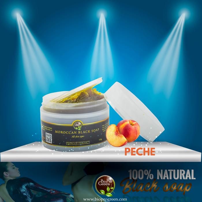 Savon noir Marocain BIO parfumé à peche - Sabone béldi