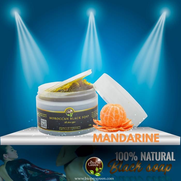 Savon noir Marocain BIO parfumé à mandarine- Sabone béldi