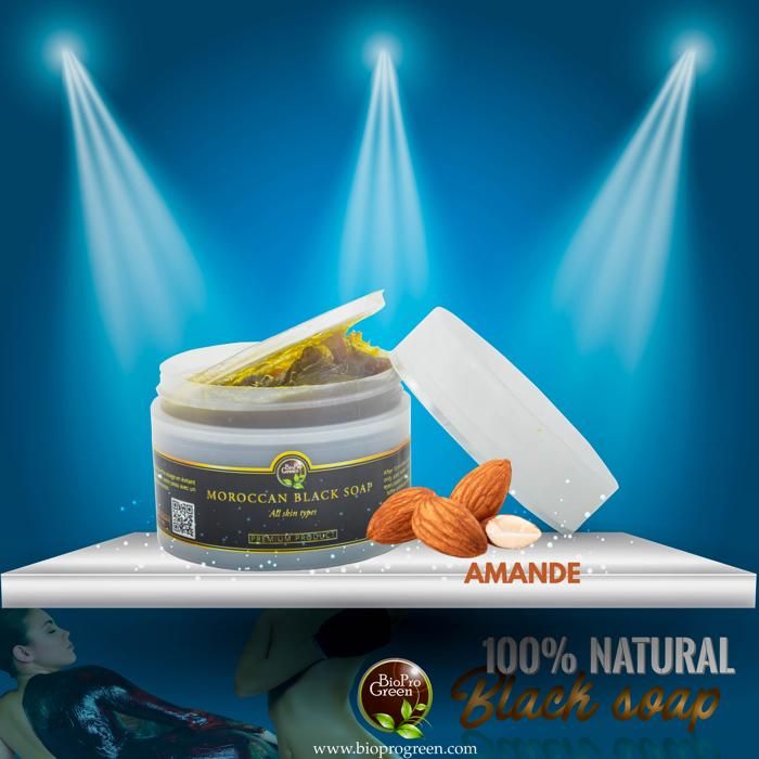 Savon noir BIO - Sabone béldi - Amande - 150g - Exfoliant - Hydratant