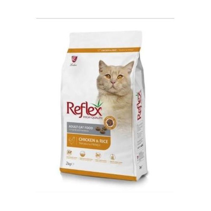 Croquettes pour chat - Reflex - Poulet et riz - 2 Kg - Adulte - Moyen