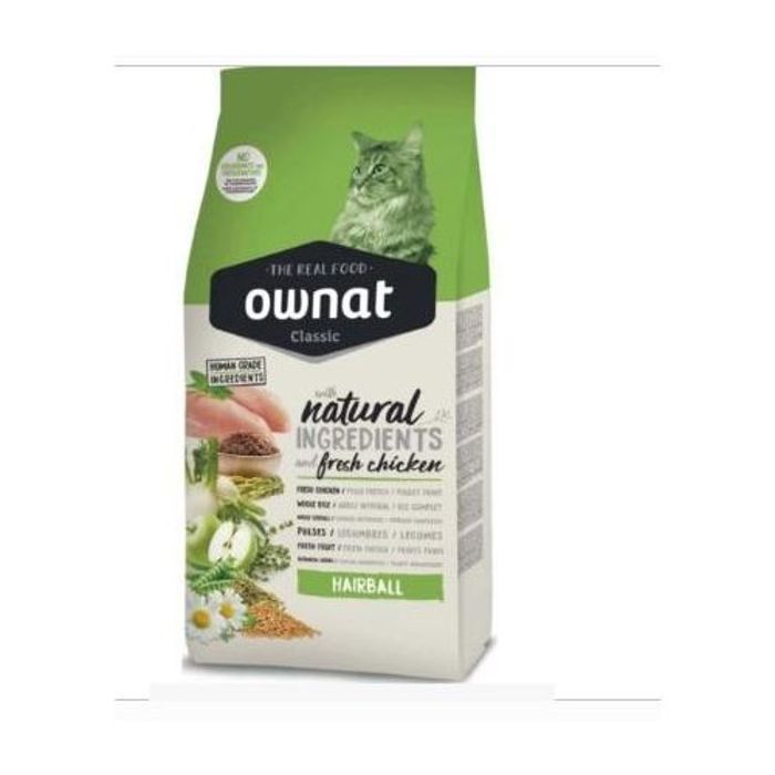 Croquettes pour chat - Ownat - Classic HairBall - 4kg - Anti-boules de poils - Pelage long