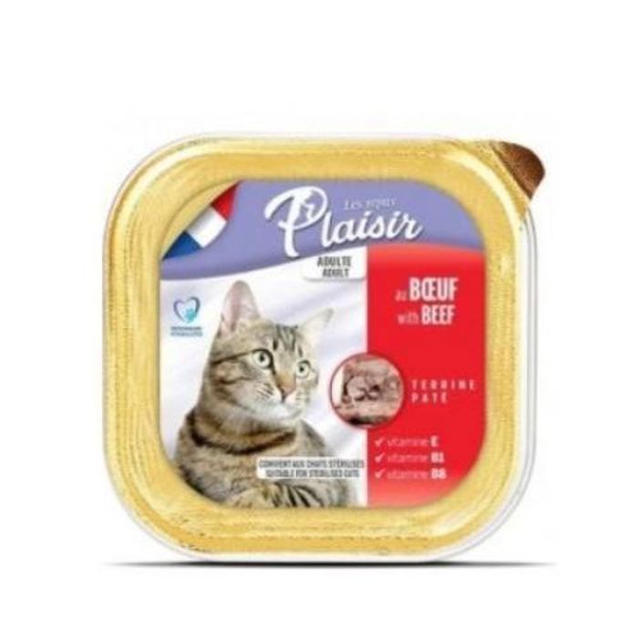 Nourriture humide - Plaisir Repas - Bœuf - 100 g - Pâtée - Pour chats adultes