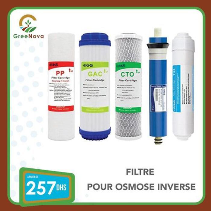 Pack de Cartouches - Greenova - Membran 75GPD - 4 Cartouches de Rechange - Compatible Osmoseurs - Standard