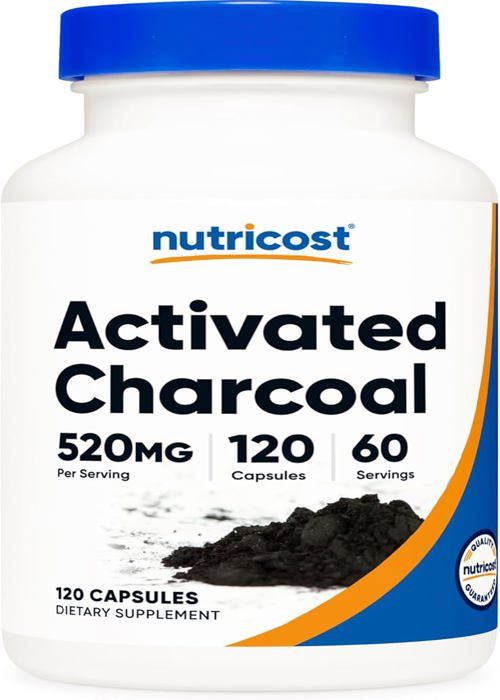 Charbon actif 520 mg 120 capsules (260 mg par capsule)