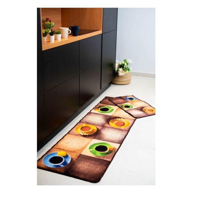 Tapis de sol - A3 HOME - Set de tapis cuisine - Couleur rose - Dimensions 40x70 cm - Contemporain