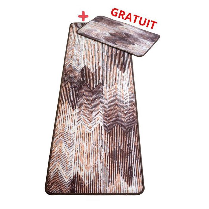 Tapis de cuisine - MADE IN EGYPTE - Multicolore - 40x70 cm - Absorption d'humidité - Design élégant