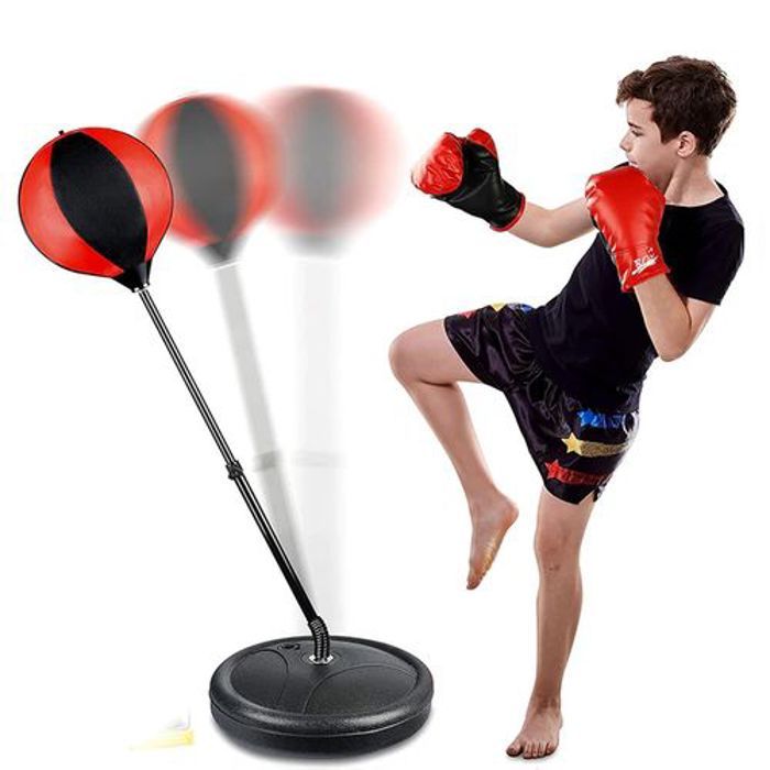 Set de boxe - Non spécifié - Punching ball ajustable - 125cm - Gants inclus - Pour enfants à partir de 3 ans