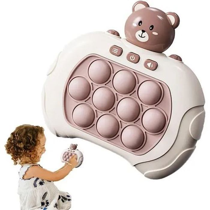 Jeu Pop it Électronique - Pop it - Modèle Ours - 4 modes de jeu - Silicone de qualité supérieure - 3 ans et plus