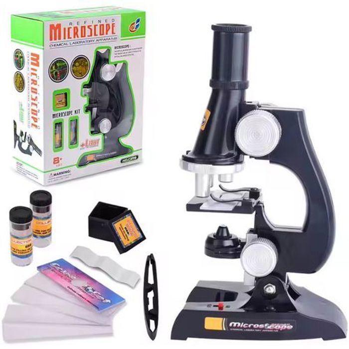 Microscope Enfant - Scientifique - 100x 200x 450x - Acrylique ABS - Angles Réglables - Kit Complet
