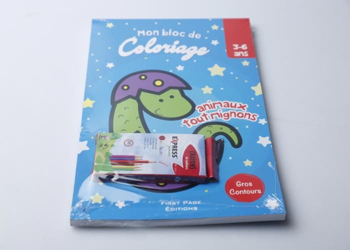 Bloc de coloriage - GENERIC - Animaux tout mignons - Pour enfants - Mixte - Couleur blanche