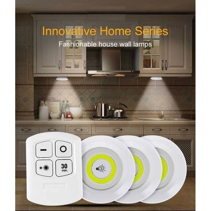 Lampe LED - Non spécifié - 3 lampes - Télécommande - Luminosité réglable - Intérieur sans fil