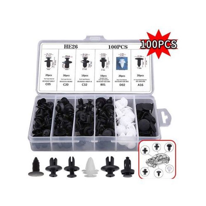 100 Pcs Clips De Retenue De Pare-chocs, porte panneau de retenue voiture