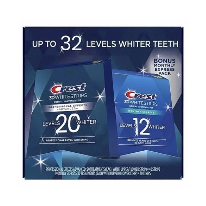 Kit de blanchiment dentaire - Crest - 3D Whitestrips - 60 bandes - Professional Effects - Monthly Express