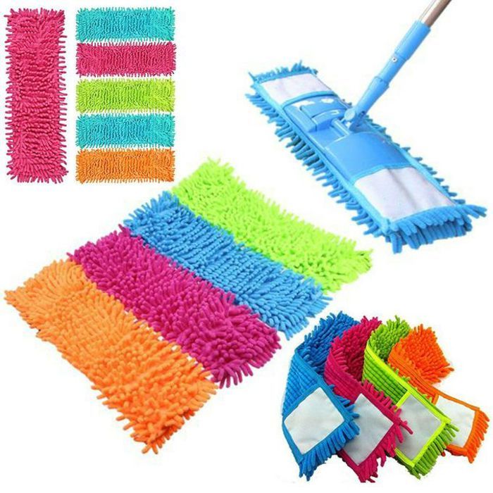Lot de 6 Recharges microfibres pour balais plats ,têtes de balai serpillière