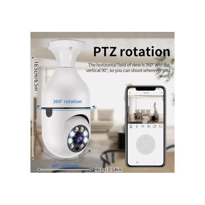 Caméra de sécurité à ampoule, caméras de sécurité sans fil à 360 degrés, wifi