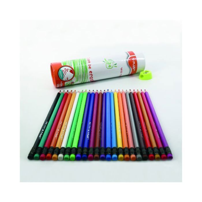 Crayons de Couleur - Non spécifié - Boîte de 24 - Multicolore - Gommes Assorties - Taille-Crayon Offert