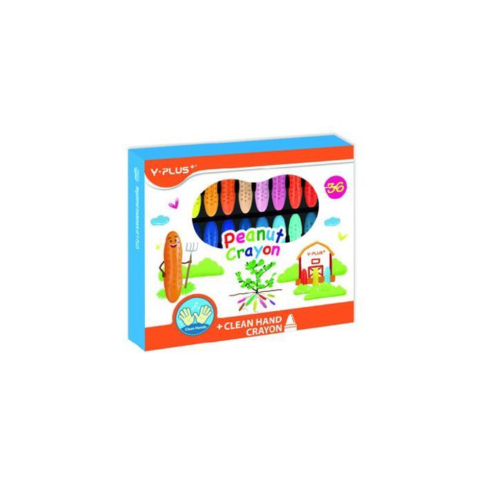 Coffret de crayons de cire - Peanut - 36 couleurs - Ergonomique - Non salissant - Pour enfants à partir de 3 ans
