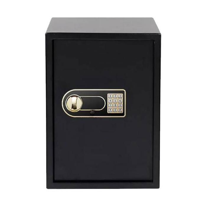 Coffre-Fort Serrure Numérique a couleur dorée avec Code PIN et 2 Modes de Déverrouillage et Fonction Alarme 50x35x30cm - Noir