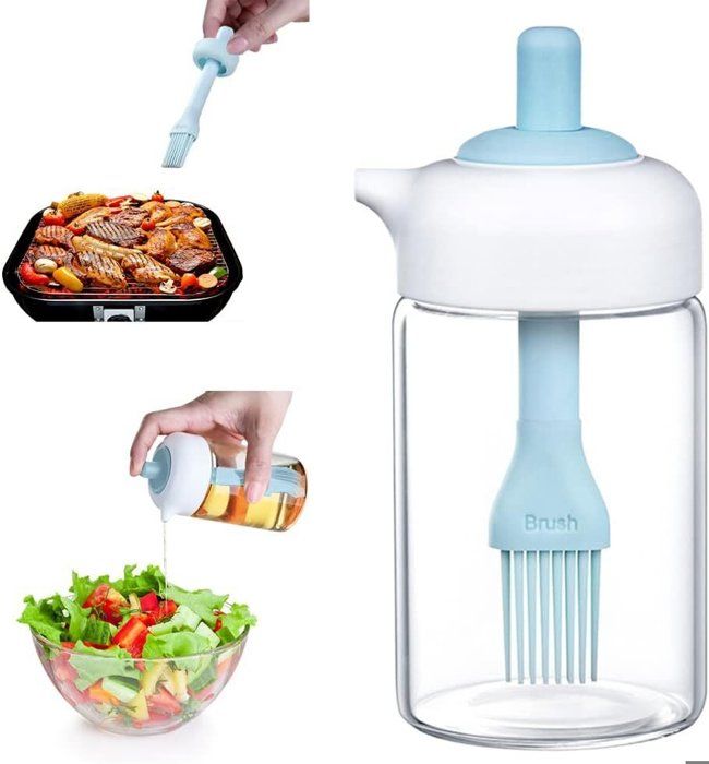 Bouteille Distributrice D'huile D'olive En Verre 2 En 1