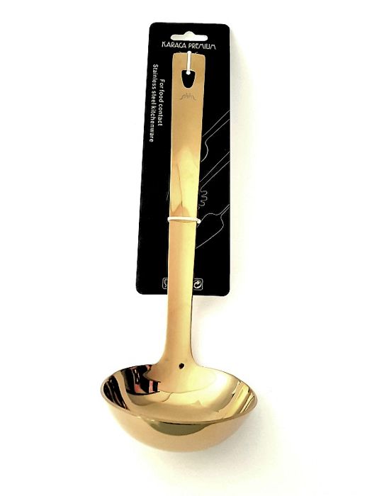 Louche à soupe - Karaca - S-18 - Métal inoxydable - Finition dorée - 30 cm