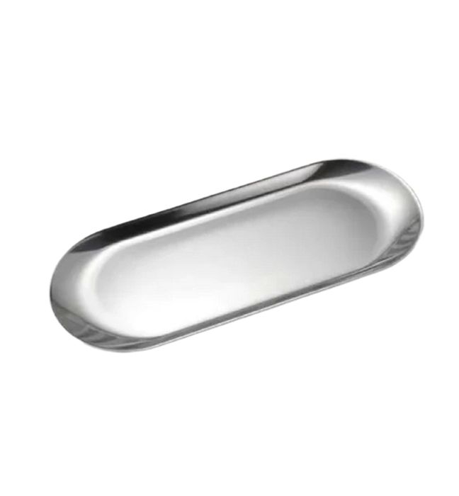 Plat à Gâteau - Karaca - Ovale - Inox 18/10 - Argenté - 30 cm x 12 cm