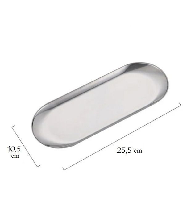 Plat à Gâteau - Karaca - Ovale - Inox 18/10 - Argenté - 25,5 cm x 10,5 cm