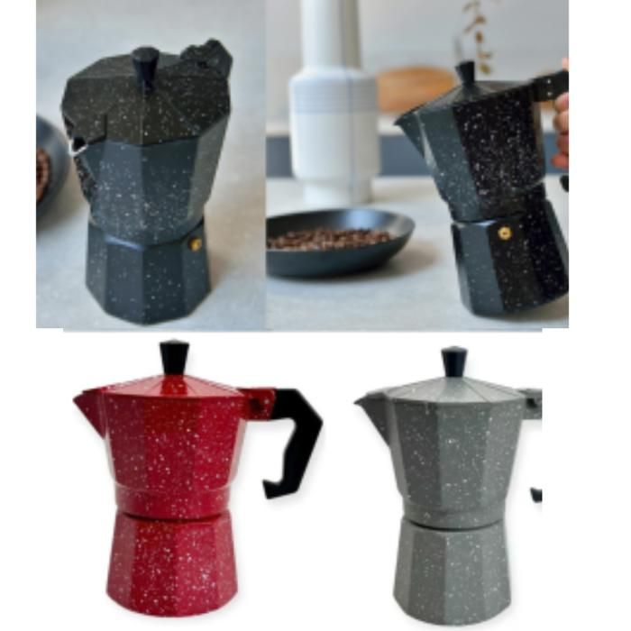 Cafetière italienne avec poignée résistante à la chaleur, 3 tasses