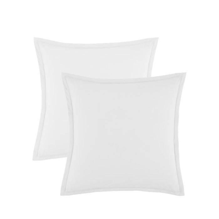 2 taies d'oreillers - 60x60 cm 100% coton Blanc