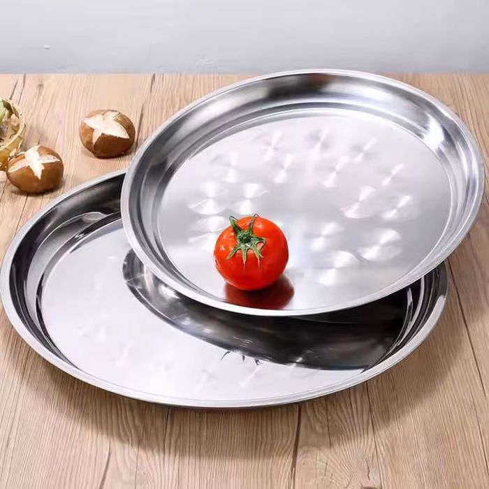 Assiette ovale en acier inoxydable 24 cm avec aimant, idéale pour poisson et cuisson vapeur
