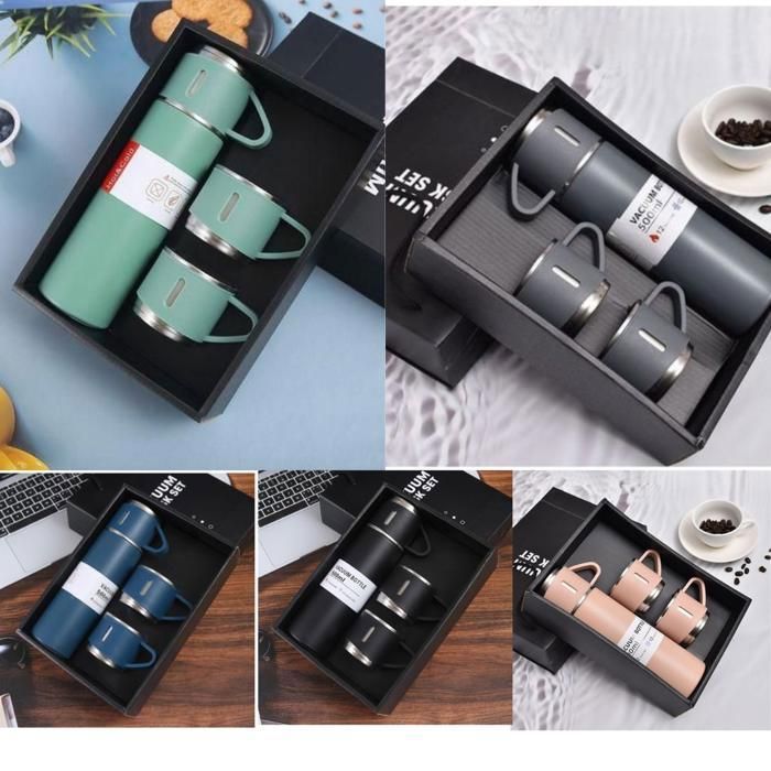 Bouteille isolante pour boissons chaudes et froides, design ergonomique (Couleur aléatoire)