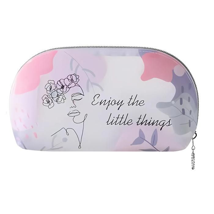 Pochette de voyage moderne et pratique, idéale pour cosmétiques et petits objets/.