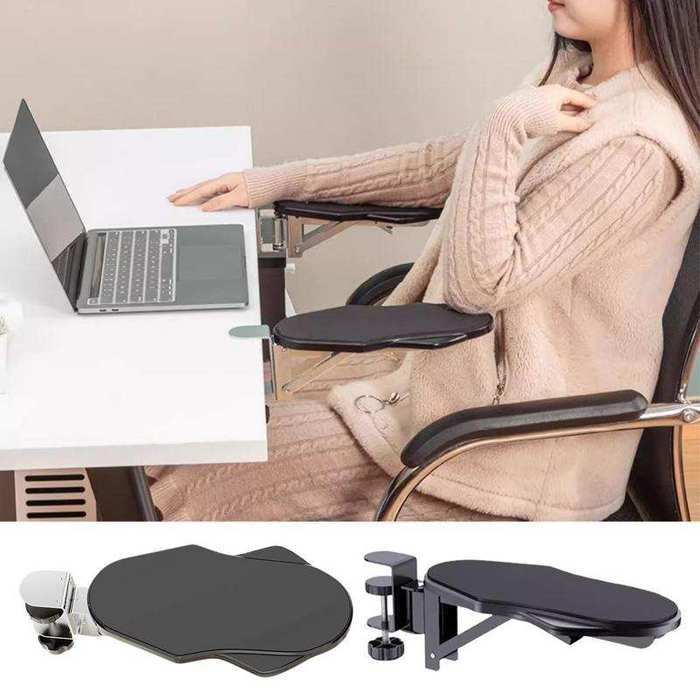 Accoudoir de bureau, support de main pliable pour bureau, accoudoir réglable avec coudière rotative, support de repose-poignet